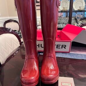 Hunter Women's Red Rain Boots